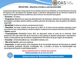 BECAS OEA - MAESTRÍAS VIRTUALES Y SEMI-PRESENCIALES